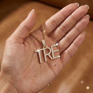 Custom Fine Charm Personalized Letter Name Hip Hop Style Full 925 Silver Lab Grown Diamond Initial Pendant Necklace Gold Plated - Product Image 4