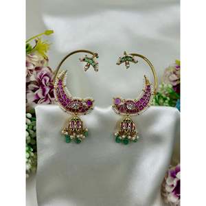 Fashion Cuff Earrings-Jasmin Traditional Indian Ethnic Artificial Jewellery - Product Image 2
