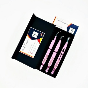 Pince à épiler professionnelle Somely Enterprises pour cils, en acier inoxydable, pointe lisse, ensemble de précision, boîte personnalisée avec logo, 10 mm, durable, parfaite - Product Image 1