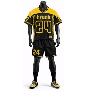 Ensemble de maillot et short de football américain de qualité supérieure, uniforme sportif respirant, vêtements d'équipe personnalisés pour les entraînements et les matchs - Product Image 2