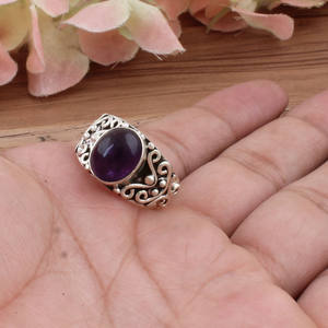 Bague en argent sterling 925 avec turquoise naturelle sertie en bélière, bijoux vintage Art Déco, anneaux en pierres précieuses faits à la main pour femmes, février - Product Image 5