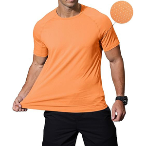 Men's <b>Orange</b> Regular Fit Short Sleeve O-Neck Cotton <b>T</b>-<b>Shirt</b> Sporty Solid Color Breathable Eco-Friendly 240g Jersey Knitted Top - Product Image 2