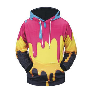 Sudadera con Capucha para Hombre, Diseño de Pintura Goteante, Corte Regular, Estilo Casual, Tejido de Poliéster, Estilo Primavera, con Bolsillo - Product Image 4
