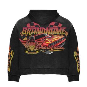 Chándal acampanado lavado ácido personalizado para hombre al por mayor, chándal con capucha y cremallera, diseño impreso, chándal acampanado personalizable para hombre - Product Image 5