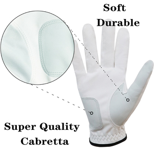 Gants de golf pour hommes de qualité supérieure, cuir véritable haut de gamme avec revêtement antidérapant en peau de mouton, logo brodé élégant - Product Image 5