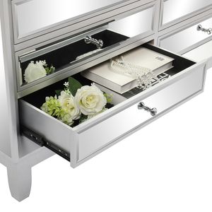 Mobile TV FCH in Argento con 4 Cassetti a Sinistra e 4 Cassetti a Destra, Maniglia a Forma di Diamante - Product Image 5