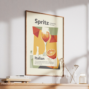 Festive Wall Decoration, Aperol Spritz Cocktail Illustration Poster, Modern Bar Wall Art Print - Product Image 3