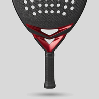 Raquette de paddle en fibre de carbone en forme de larme avec poignée en caoutchouc EVA, motif de cordage 16x19, design léger et antidérapant pour le tennis