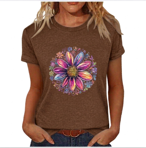 Producto de Alta Demanda, MOQ Bajo, Camisetas de Verano para Mujer, Estampado Informal, Cuello en V, Manga Corta, Nueva Calidad Superior, Última Tendencia - Product Image 5