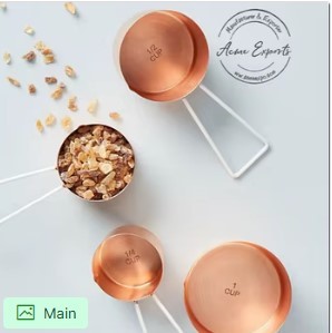 Juego de Tazas Medidoras Premium de 4 Piezas Blancas con Borde Azul, Utensilios de Cocina Resistentes al Calor - Product Image 3