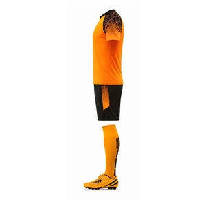 Conjunto de Camiseta de Fútbol para Hombre, Manga Corta, Naranja y Negro, Estampado Geométrico Sublimado, Uniforme Deportivo Transpirable que Absorbe la Humedad - Product Image 5
