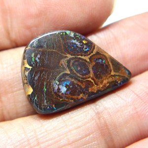 Ópalo de Boulder Australiano Cabujón Sólido, Ópalo Natural de Boulder Australiano Pulido Suelto para Joyería - Product Image 1