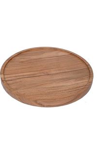 Plato de madera maciza, elegante bandeja reutilizable para servir, para cocina, comedor, restaurante y eventos - Product Image 1