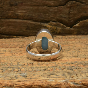 Anillo de Larimar en Plata 925, Hecho a Mano con Piedra Preciosa Natural, Joyería Inspirada en el Océano para Mujer, Regalo de Boda - Product Image 3