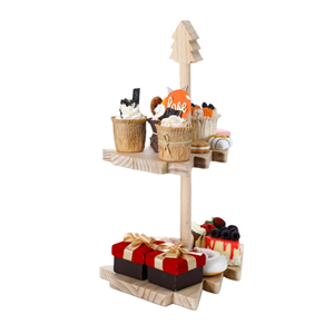 Christmas Tree <b>Shape</b> Wood Cake Stand, Decorative Dessert Towel, Holiday <b>Table</b> Centerpiece Christmas Gift From Vietnam - Product Image 1