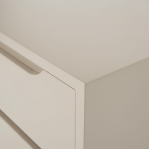 Table d'appoint/chevet moderne avec 2 tiroirs, en chêne massif écologique, design dynamique pour salles à manger et espaces de vie - Product Image 6