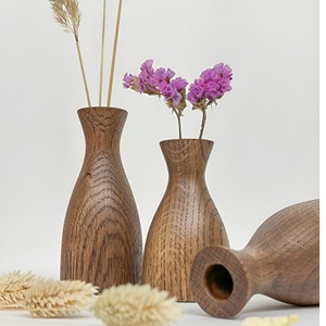Floreros de Madera de Acacia Hechos a Mano con Diseño Moderno para Regalo de Inauguración - Decoración para el Hogar - Product Image 4