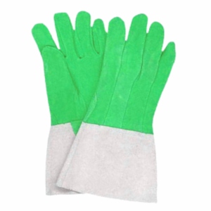 ถุงมือหนังแท้แบบแยกส่วน สำหรับงานหนัก หนังวัวแท้  โลโก้สั่งทำได้  ผิวเรียบ ทนความร้อน  ปลอกแขนนิรภัยสำหรับงานอุตสาหกรรม ขนาด 40 ซม. - Product Image 3