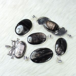 Pendentif en pierre précieuse naturelle d'hypersthène, cabochons tendance pour femmes, formes et tailles variées, lot en gros, fourniture de bijoux - Product Image 6