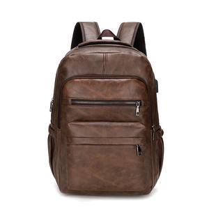 Sac à dos pour ordinateur portable en cuir véritable de haute qualité pour hommes avec doublure en coton, grande capacité, sac d'école pour adolescents garçons - Product Image 4