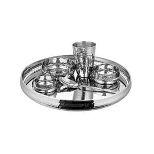 Service Thali Martelé en Acier Inoxydable Collection Vaisselle Design Ventre - Product Image 3