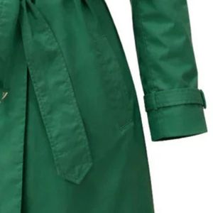 AKA Trench <b>Coat</b> <b>Women</b> Green Belted Long <b>Coat</b> Elegant Outerwear <b>Double</b> <b>Breasted</b> Sorority Greek Apparel Stylish Fashion Jacket - Product Image 4