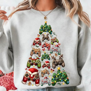 Sweat à capuche professionnel pour femme, motif contrôleur de jeu rétro amusant, design Noël, Père Noël, jeu vidéo, sapin de Noël, gamer, pour garçon - Product Image 5