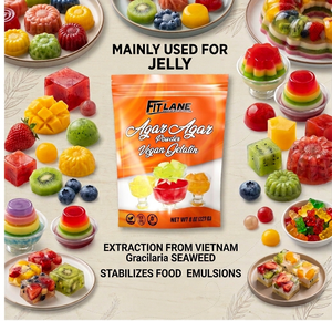 Agar Agar en Polvo de Grado Alimenticio, Sin OMG, Sustituto Natural de Algas Marinas para Láminas de Gelatina de Res, Uso Culinario - Product Image 5