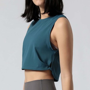 Women Knitted Short Crop <b>Tank</b> <b>Tops</b> Sleeveless <b>Racerback</b> Breathable Eco-Friendly Front Workout Gym Yoga Fitness Training Private - Product Image 3