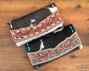 Portefeuille Tri-fold en Cuir Véritable Personnalisé de Luxe, Fait Main, pour Femmes, Blocage RFID, Porte-cartes en Cuir Véritable, Portefeuilles Longs - Product Image 3