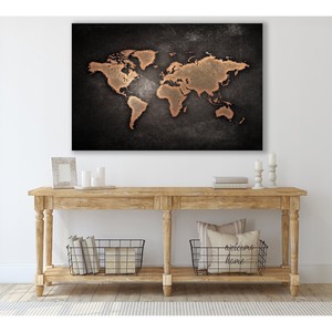 Art mural rustique en MDF avec carte du monde - Décoration murale en bois artisanale en gros - Product Image 2