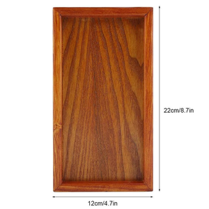 Plateau de service rustique en bois avec poignées, plateau rectangulaire en bois pour aliments, plateau décoratif pour table basse, plateaux pour hôtel et restaurant - Product Image 3