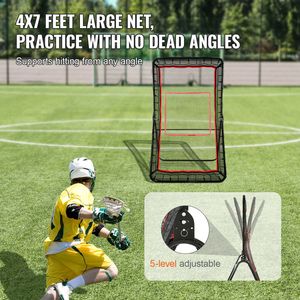 Rete di Rimbalzo per Lacrosse 4x7 Piedi, Rete da Allenamento per Pallavolo/Softball/Throwback, Ausilio per l'Allenamento di Ritorno della Palla - Product Image 1