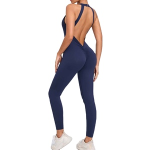 Mono de yoga de secado rápido para mujer con logo OEM personalizado, novedad de primavera, efecto levantacola, ideal para gimnasio y deportes, mono de punto para gimnasio. - Product Image 6