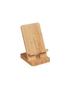 Support de téléphone portable en bambou personnalisé avec logo, résistant à l'usure, support en bois détachable, compatibilité universelle pour bureau - Product Image 4