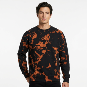 Sweat-shirt à col rond surdimensionné pour homme, style tie-dye, coupe classique, en coton tricoté, pull décontracté, style automne - Product Image 3