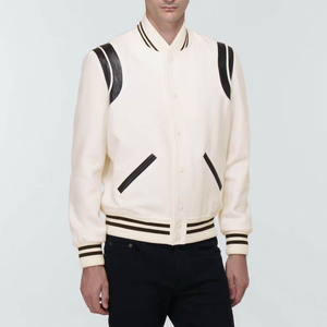 Nouvelle veste de baseball sur mesure de qualité supérieure pour adultes et jeunes, avec logo sur le devant, veste d'hiver en laine/coton à capuche pour hommes - Product Image 2