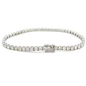 Tennis Bracelet Women's Round Diamond Channel <b>Set</b> <b>Gold</b>/Silver Plated Alloy Classic Wedding Gift IGI Certified Jewelry - Product Image 1