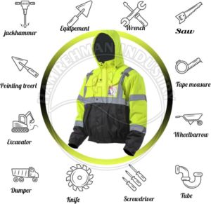 Reflective Safety Clothing With Waterproof Silk Fabric Jacket Black Polyester Safety Jacket High Visibility Workwear - Product Image 3