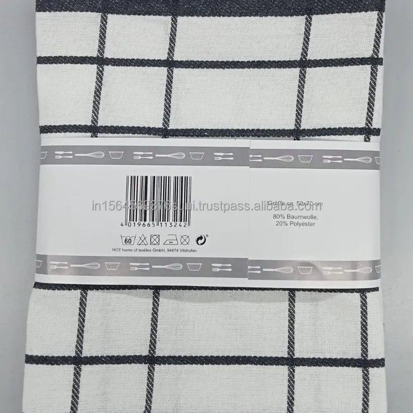 शीर्ष बेच 100 कपास की जाँच की डिजाइन रसोई तौलिए सफाई उद्देश्य के लिए अनुकूलित लोगो मुद्रण उपलब्ध