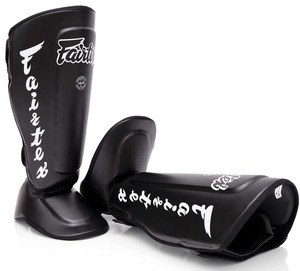 Precio al por mayor Nuevo estilo Protector de espinilla Fairtex de cuero PU negro para entrenamiento de kickboxing en todas las estaciones - Product Image 6