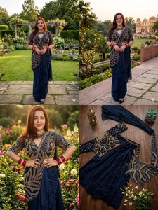 Elegante Saree Dhoti Indo-Occidental ZAIN EXPORT, Estilo Étnico Moderno, de Secado Rápido, Ideal para Bodas - Product Image 5