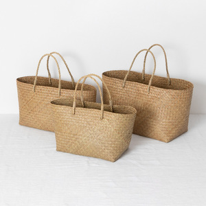 Sac fourre-tout personnalisé en jonc de mer, sac à main écologique pour femme, nouvelles tendances, sacs tissés en jonc de mer - Product Image 3