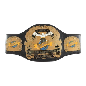 Cinturón de Campeonato Mundial de Superpelea de la UFC, Diseño en Cuero Negro, Dorado y Azul, Cinturón de Título de Primera Calidad para Fanáticos y Coleccionistas de MMA - Product Image 1