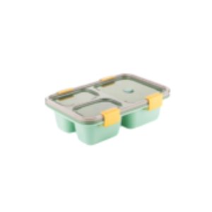 Boîte à lunch bento à 3 compartiments avec couvercle à boucle hermétique, récipient de préparation des repas en plastique de qualité alimentaire, étanche, pour le bureau et l'école - Product Image 3