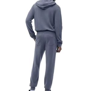 Nueva llegada personalizada 100% chándal de algodón para hombres y mujeres sólido Sudadera con capucha Conjuntos Casuales logotipo personalizado chándal de lana de invierno - Product Image 2