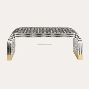 Table basse en incrustation d'os à motif géométrique artistique Meubles de maison Meubles de salon décoratifs avec incrustation complexe - Product Image 2
