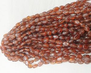 Perles de grenat Hessonite naturel, lisses et polies, de forme ovale, de 5x7 à 8x10 mm, pour la fabrication de bijoux - Product Image 5