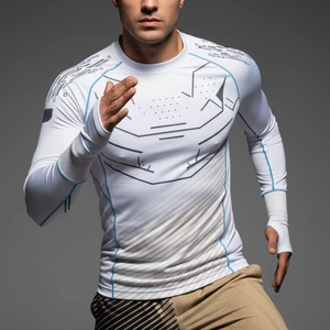 Camiseta de Compresión de Manga Corta con Estampado 3D para Hombre, Negra, de Secado Rápido, Deportiva, Informal, para Vacaciones de Verano, con Estampado Animal, sin Cuello - Product Image 6