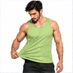 Low Price High Quality Mens Tank <b>Top</b> Summer Casual Breathable Cotton Sleeveless <b>Vest</b> <b>Oversized</b> Fitness Gym Sportswear Custom - Product Image 3